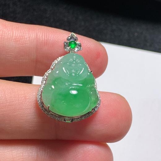 翡翠18k金镶嵌冰绿佛 商品图2