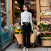 奢姿2024年冬装新款大码女装时尚加绒休闲裤胖妹妹松紧直筒裤子1234506619 商品缩略图3