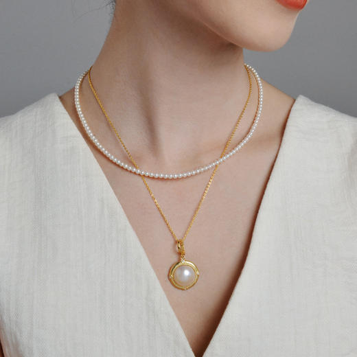 Manreya玛芮雅“罗马之约”海水马贝珍珠项链个性时尚饰品 商品图3