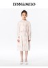 天空之城-LYNN&MILO粉色天丝棉碎花长袖中式连衣裙 商品缩略图0