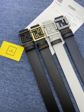 芬迪新款皮带原版双层F铆钉镀金表面金属扣支持NFC芯片扫描（CB）