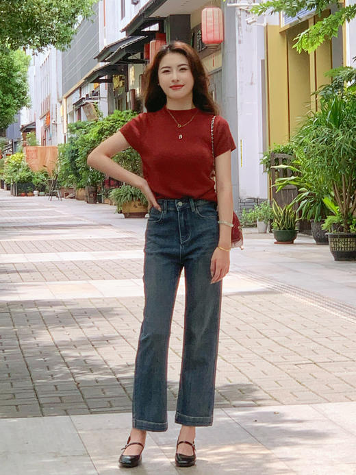 【百图lulu定制】【四面弹法棍裤】显腿直 四面弹 高品质 九分直筒牛仔裤 商品图6