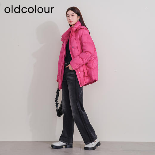 oldcolour欧珂冬季新款时尚短款长袖纯色中羽绒服女P460906A1 商品图3