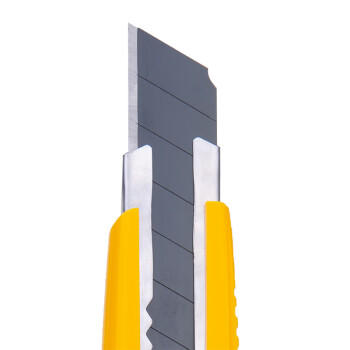 得力（deli）黑刃防锈大号美工刀/裁纸刀便携经典造型耐磨锋利开箱刀办公用品 黄色2001H 商品图1