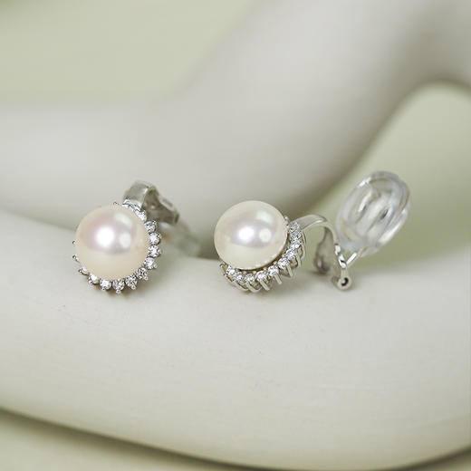 Manreya玛芮雅太阳之泪精品银镀金0感珍珠耳夹 商品图7