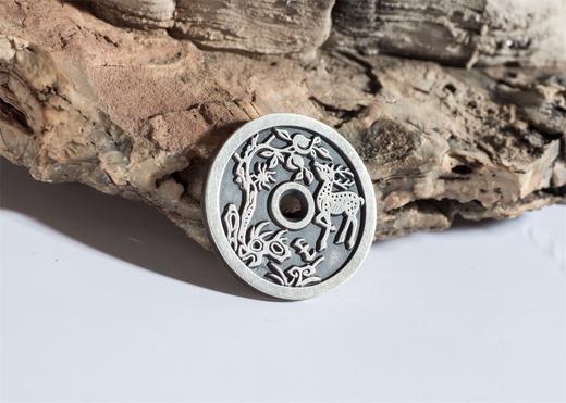 矩德泉坊 纯银手作 长命富贵金玉满堂背浮雕（2.5厘米版） 057 商品图6