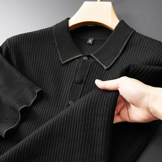 【新款DPF】大依优型翻领毛衣针织短袖背心休闲针织衫毛背心满印字母加肥加大上衣男士胖子大码毛衫t恤打底 商品图5