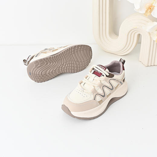 经典鲨2024年秋季新款韩版时尚拼色系带平底休闲鞋跑步鞋女KW219-D37121 商品图2