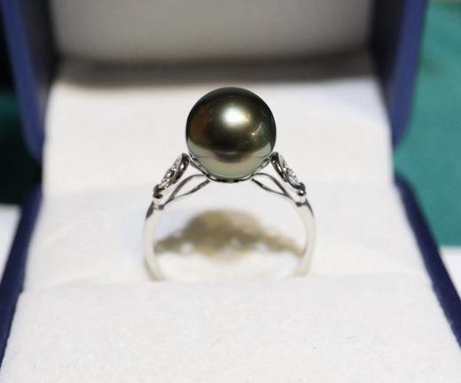 大溪地孔雀绿珍珠戒指 商品图4