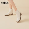 Safiya/索菲娅2024英伦风百搭粗跟时尚圆头短筒粗腿显瘦弹力靴 SF44116130/SF44118130 商品缩略图7