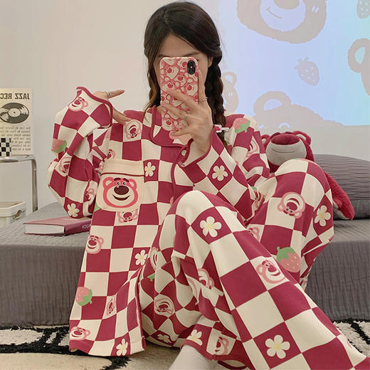 【甜美舒适！家居服套装】睡衣女士纯棉春秋季新款长袖甜美秋冬款薄款大码家居服套装。ry 商品图5