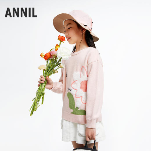 女童甜趣提花保暖毛衣安奈儿童装实体店同款AG434525 商品图1