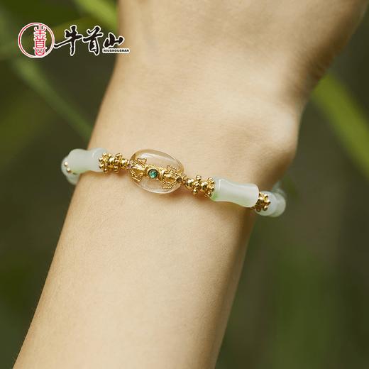 牛首山琉璃手链竹节手链白水晶新中式手链生日礼物送女友老婆 商品图1