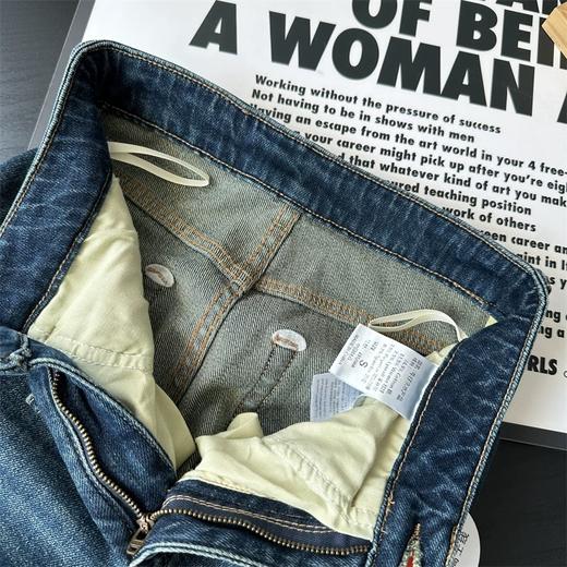 老米优品🎈篙端款《复古微拖地窄版阔腿牛仔裤》面料炒鸡舒服，行走的纸片人，显瘦宝藏裤！K240911A 商品图4