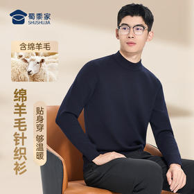 【半高领通勤羊毛衫】含绵羊毛打底衫 防寒保暖长袖毛衣MZ401