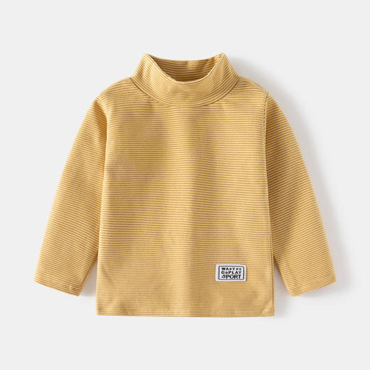 【儿童高领条纹打底衫】2023秋冬韩男童德绒加厚高领长袖T恤宝宝打底 商品图2