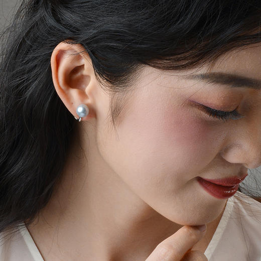 Manreya玛芮雅深海之谜银镀金真多麻0感海水珍珠耳夹 商品图1