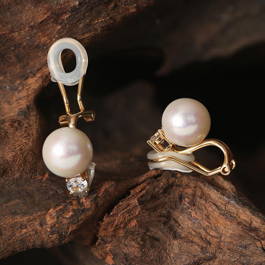 Manreya玛芮雅王妃精品银镀金0感珍珠耳夹 商品图6