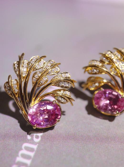 3.3克拉精品无烧粉蓝宝耳钉 商品图3