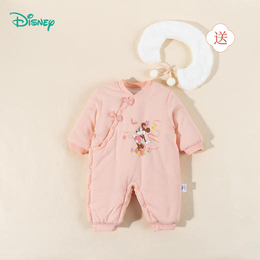 Disney/迪士尼【娃娃领】婴儿夹棉连体衣服春秋冬季保暖加厚女童宝宝哈衣爬爬服
ZD4DL012 商品图3