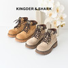 经典鲨2024年冬新款时尚圆头拼色潮酷系带平底短筒马丁靴女KW182-D58101 商品缩略图2