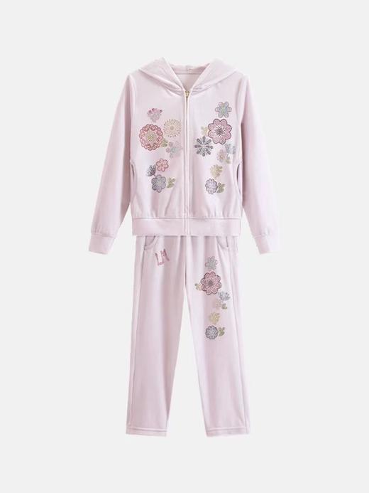 天空之城-LYNN&MILO烫钻花朵连帽洋气运动儿童两件套 商品图1