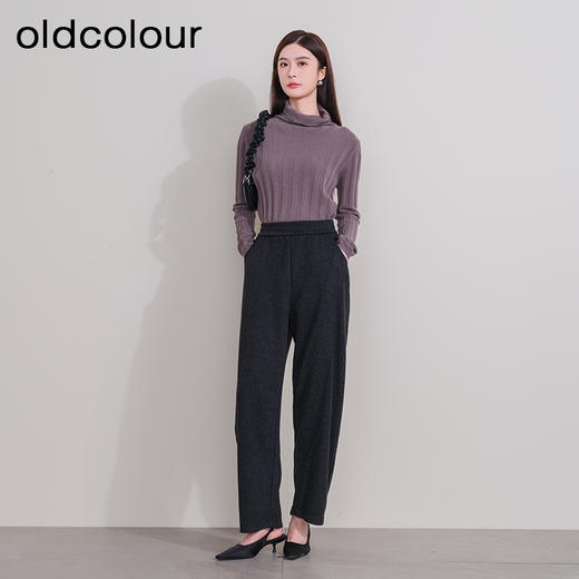 oldcolour欧珂冬季新款修身时尚长袖半高领毛织套头衫女P440511A1 商品图3