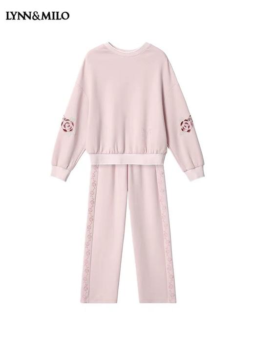 天空之城-LYNN&MILO亲子装粉色时尚圆领卫衣女童套装 商品图1