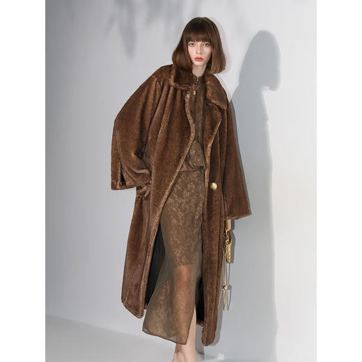 COCOBELLA新中式炒色晕染人丝半身裙25夏国风褶皱长裙HS7040 商品图3