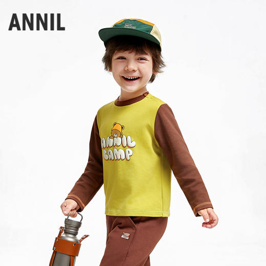 男童萌趣印花打底衫三季潮搭安奈儿童装实体店同款XB431721 商品图1