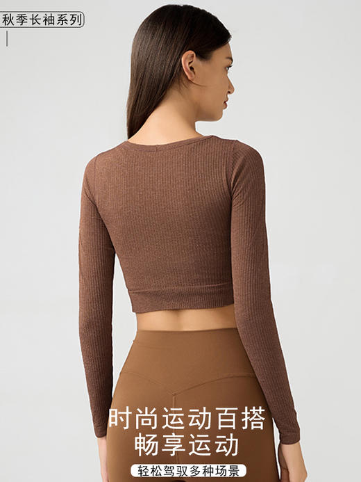 哈瓦塔秋装含胸垫短款运动长袖H340147 商品图2