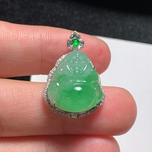 翡翠18k金镶嵌冰绿佛 商品图4