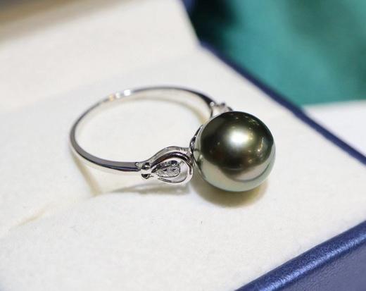 大溪地孔雀绿珍珠戒指 商品图2