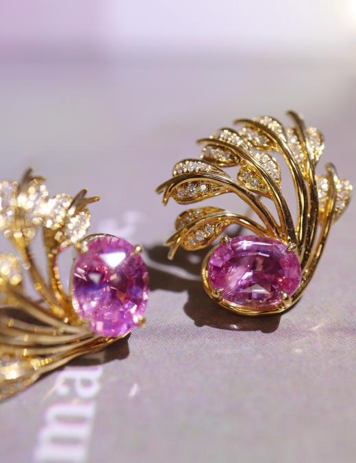 3.3克拉精品无烧粉蓝宝耳钉 商品图1