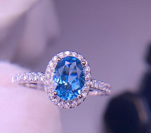 极美圣玛利亚海蓝宝戒指1.2ct 商品图3