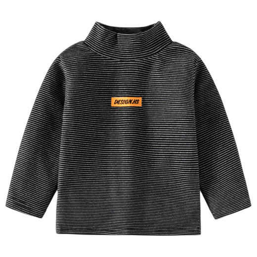 【儿童高领条纹打底衫】2023秋冬韩男童德绒加厚高领长袖T恤宝宝打底 商品图4