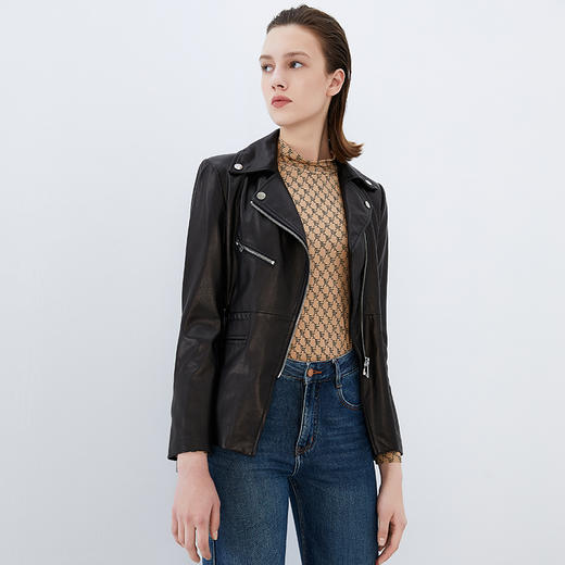 EITIE爱特爱冬季新款复古通勤保暖收腰显瘦皮衣外套女7693301 商品图4