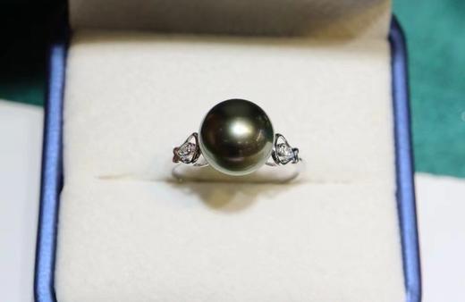 大溪地孔雀绿珍珠戒指 商品图0