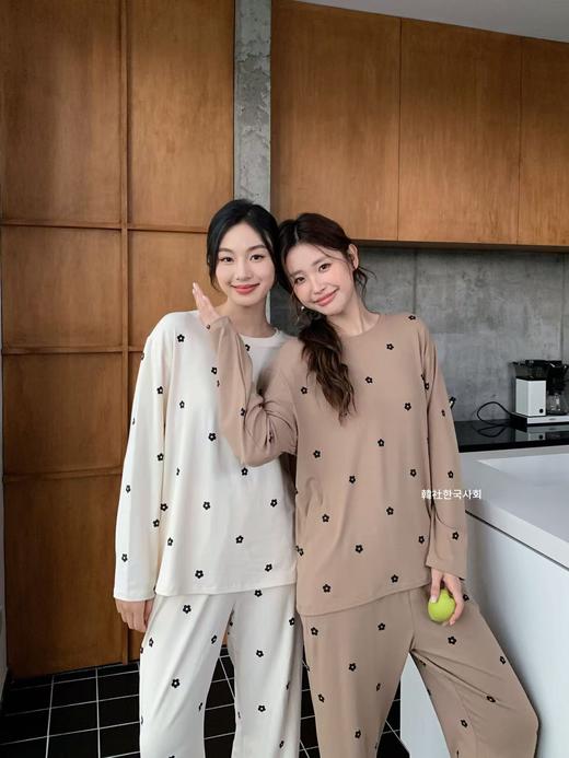 韓社한국사회正品慵懒宅家软芙花朵居家套装睡衣 商品图2