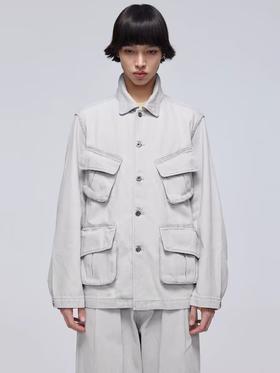 Simple Project/Y242000/浅灰色水洗四袋牛仔夹克