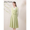 勿忘花绿色法式拼接衬衫连衣裙女早秋2024新款秋季新中式国风裙子 商品缩略图0