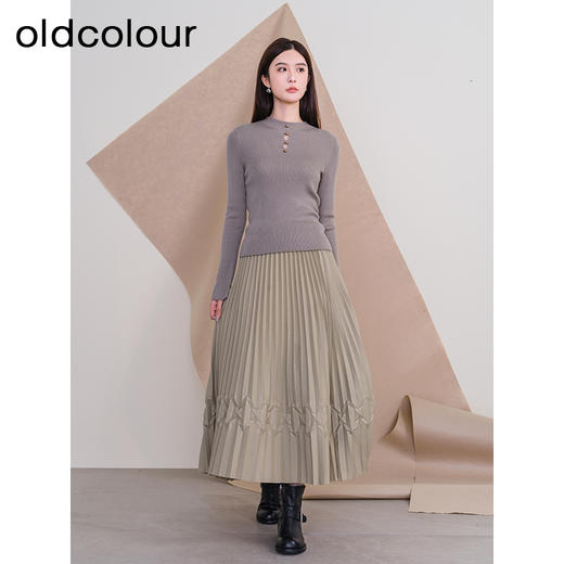 oldcolour欧珂冬季新款高腰宽松时尚长裙女P450603A1 商品图3