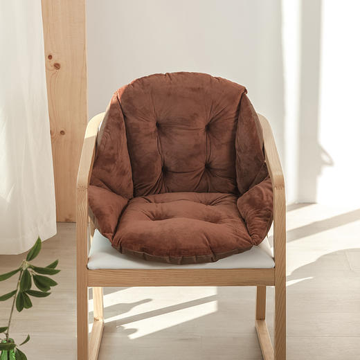 【温柔触感！水晶绒坐垫】毛绒餐椅垫学生加厚保暖连体坐垫办公室护腰靠垫一体电脑椅垫，高弹pp棉，久坐不易塌陷。ry 商品图6