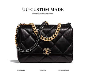 CHANEL香奈儿 19Bag 双链条 羊皮 口盖包手提包单肩斜挎包 女款 黑色（HH）