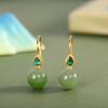 【醉漾】S925银镀金镶嵌和田碧玉圆珠耳饰【RP-EZ011198】 商品缩略图2