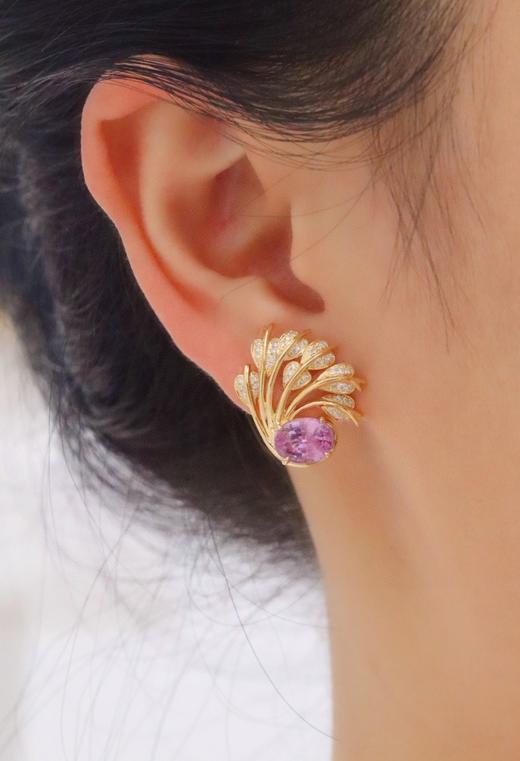 3.3克拉精品无烧粉蓝宝耳钉 商品图4