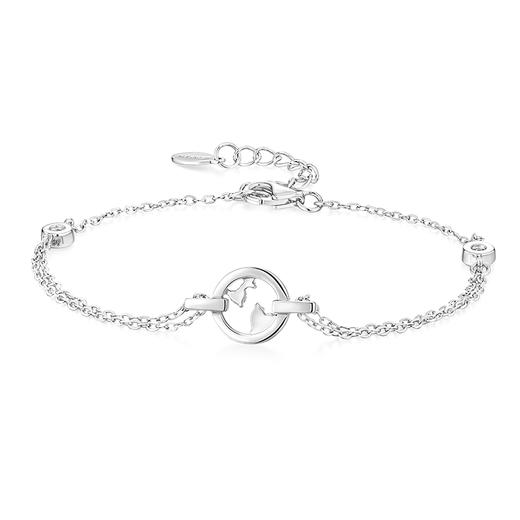 卡蒂罗/KADER 双链设计 爱心圆环手链 环环相扣轻奢时尚高级感 经典几何造型设计灵动吸睛 925银 七夕送女友礼物礼盒 商品图1