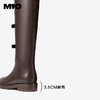 MIO米奥冬季质感牛皮革骑士靴百搭长筒瘦瘦靴厚底增高靴子女M245833081 商品缩略图4