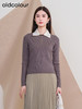oldcolour欧珂冬季新款时尚纯色修身翻领毛织套头衫女P450504A1 商品缩略图1