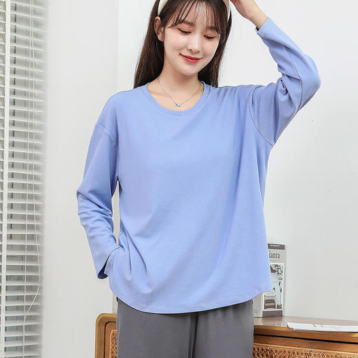 【享受居家的温暖！带胸垫居家服】舒适无感罩杯，可家居外穿，解放女性束缚，加厚长袖套头宽松家居服L 商品图0